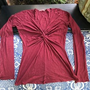 Maroon Velvet knotted top